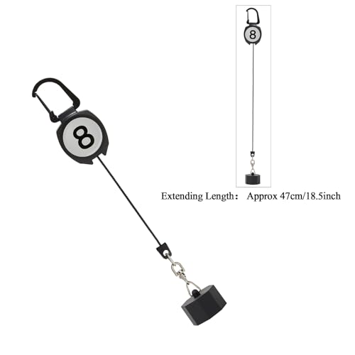 LAKE OF FIRE Billiard Chalk Holder，Pool Chalk Holder with Retractable Key Ring Black (Octagon) - Image 3