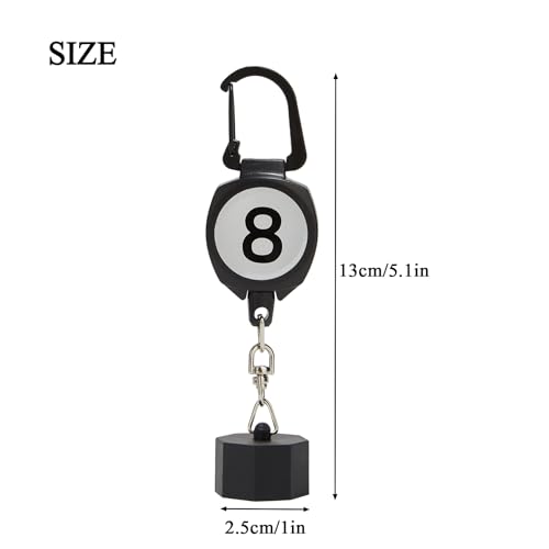 LAKE OF FIRE Billiard Chalk Holder，Pool Chalk Holder with Retractable Key Ring Black (Octagon) - Image 2