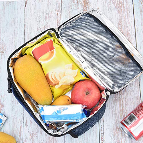 Amersun Men's Lunch Box, Water-Resistant, Oxford Fabric, Padded Liner, 2 Pockets, Blue - Image 3