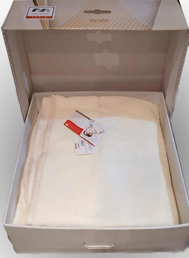 مورا سباين بطانية مورا - موديل:Q90 - لون: ناتشورال - المقاس: 220*240 - قماش 85% أكريليك 15% بوليستر - بلد المنشأ إسبانيا. - Image 2