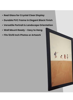 Decorhills Photo Frame Single with Tabletop & Wall Mount Display for 12x16 Inch Photo Size, Ideal Addition to Any Décor Elegant Black Frame, 1-Piece  - Image 5