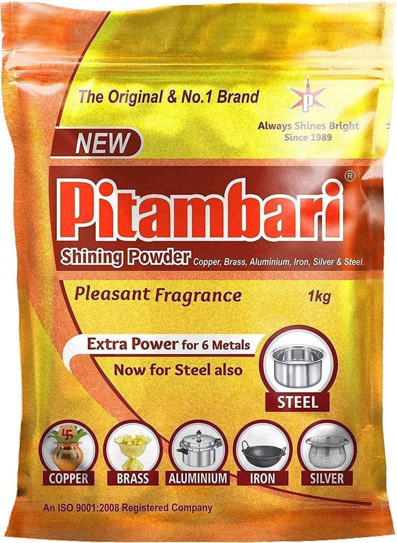Pitambari Shining Powder, 1kg, Pleasant Fragrance, For Copper, Brass, Aluminium, Iron, Silver & Steel - Image 1