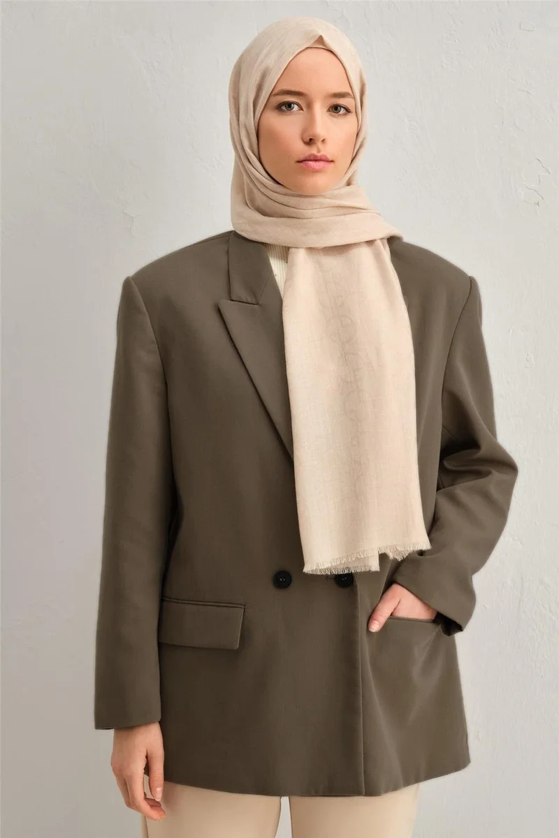ARMINE Tencel Wool Geometric Pattern Shawl 02