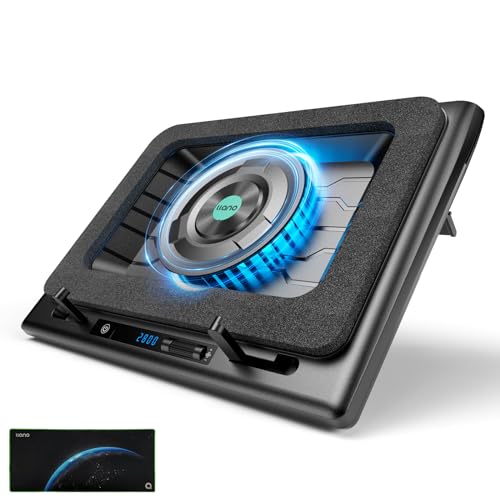 llano V13 Gaming Laptop Cooler, Laptop Cooling Pad Stand with 5.5inch External Cooling Fan, Fast Cooling Computer Laptop 15.6-21in, Adjustable Speed, Touch Control, 3-Port USB A, A Mouse Pad Included - Image 1