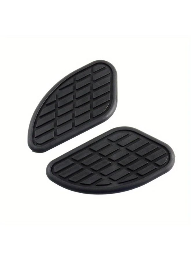 2pcs Motorcycle Side Shank Guards Anti Slip Rubber Fuel Tank Protectors With Textured Grip Durable Black Design For Riding Season Fit For Most Motorcycles Motorcycle Accessories Protection Nonslip Surface - Image 1