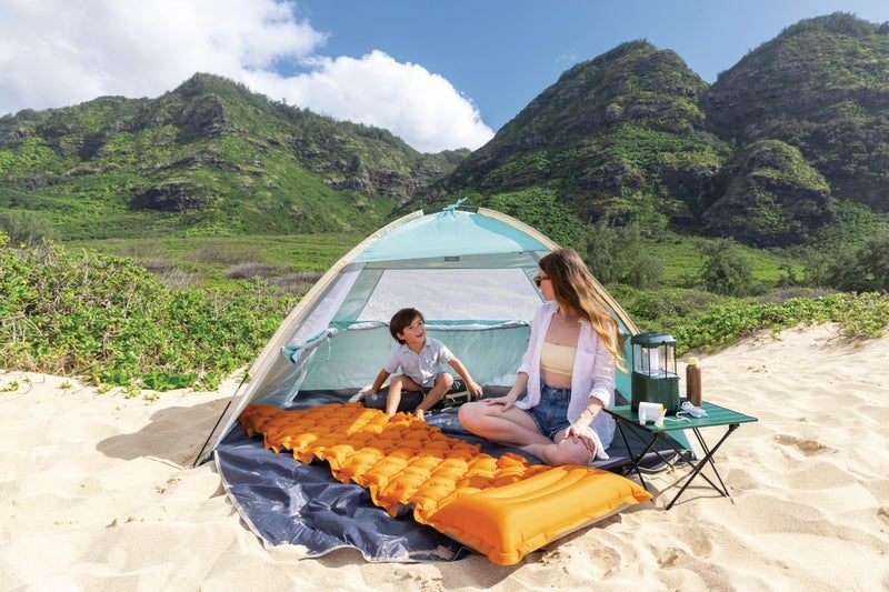 Intex 64098EP TruAire Inflatable Camping Pad: Durable Outdoor Use - Ultra-Lightweight and Compact - Cushioned Surface - Built-in Pillow - 28" x 75" - Image 5