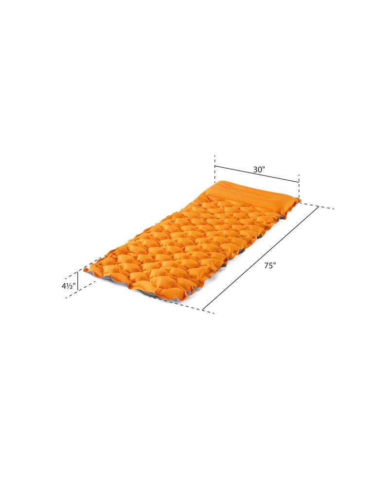 Intex 64098EP TruAire Inflatable Camping Pad: Durable Outdoor Use - Ultra-Lightweight and Compact - Cushioned Surface - Built-in Pillow - 28" x 75" - Image 2
