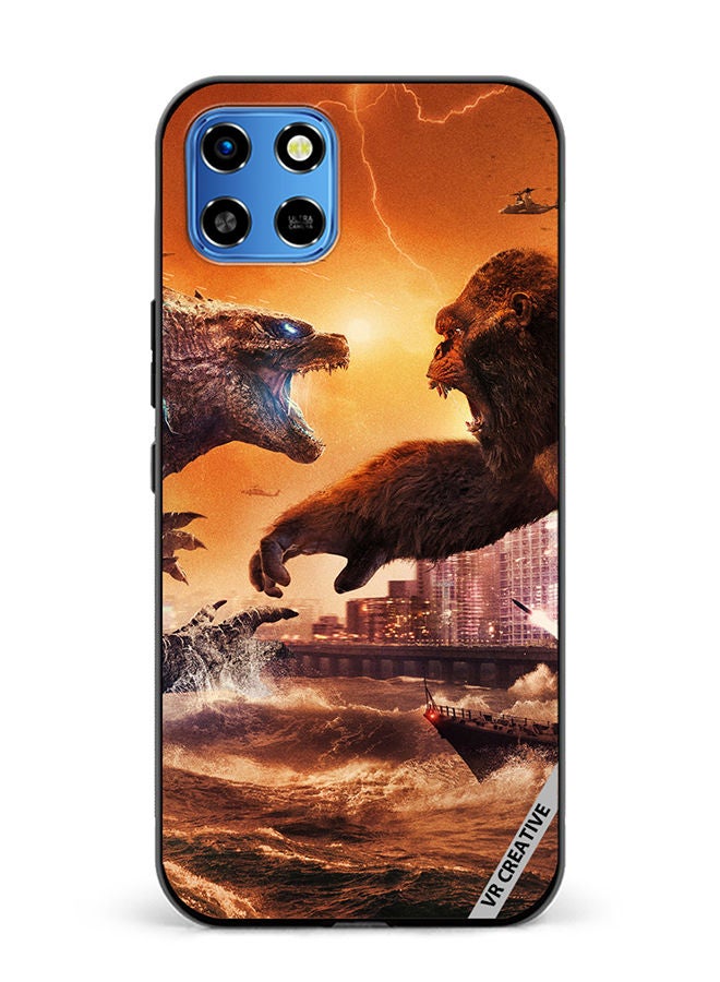 VR CREATIVE Protective Case Cover For Infinix Smart 6 HD Godzilla Vs Kong Design Multicolour - Image 1