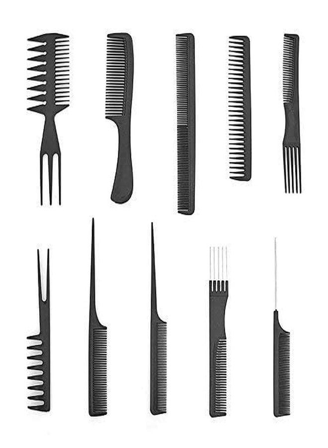SUNISA Professional Hair Styling Combs Set, 10 Piece, Black - Image 3