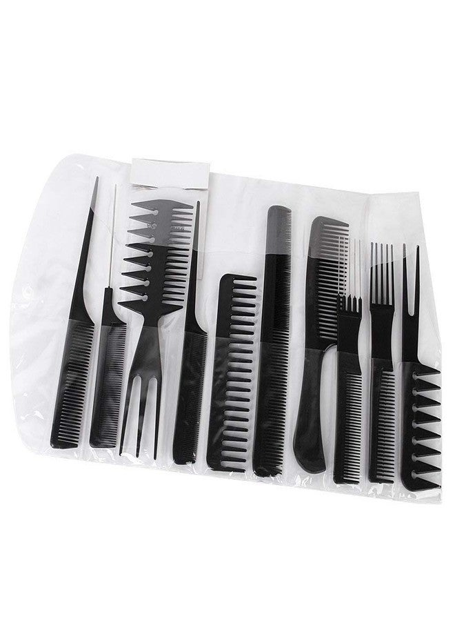SUNISA Professional Hair Styling Combs Set, 10 Piece, Black - Image 2