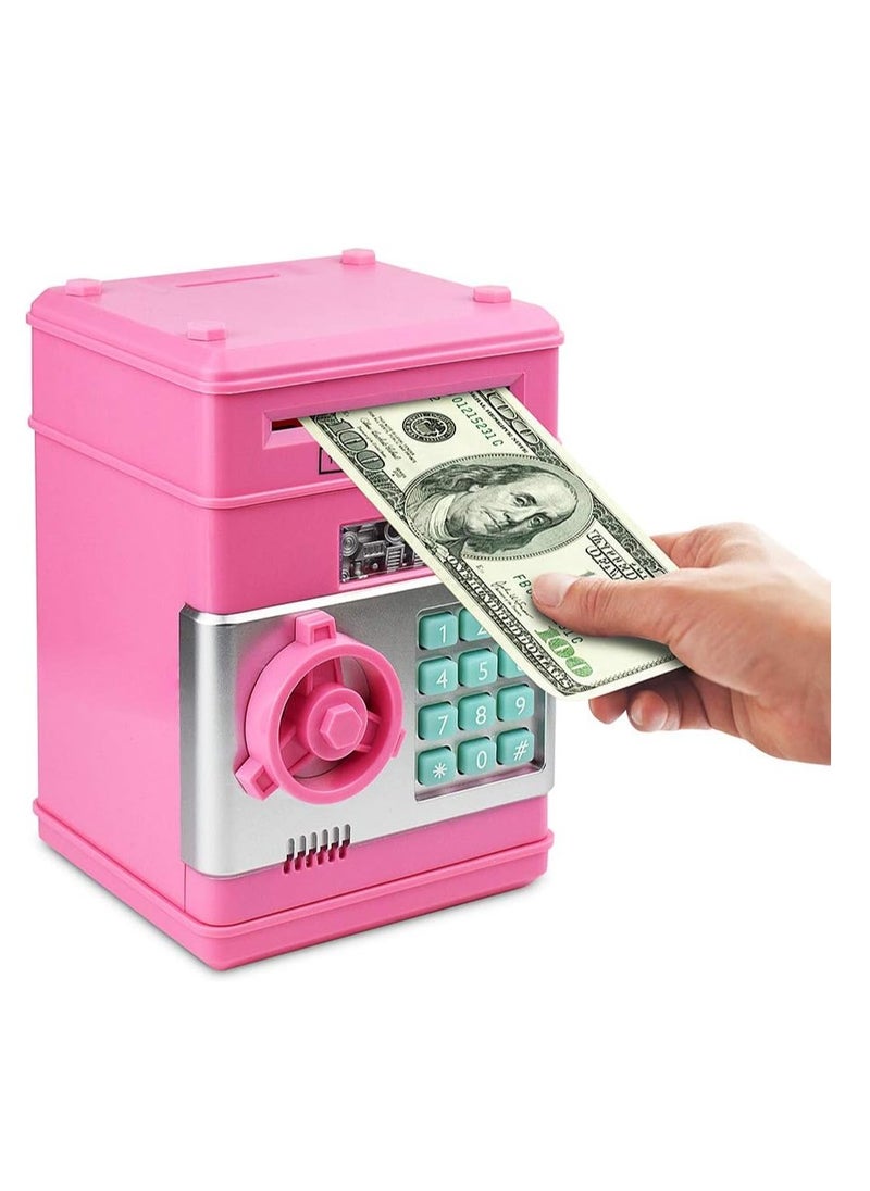 FARROBIZZ Piggy Bank, Electronic ATM Password Cash Coin Can Auto Scroll Paper Money Saving Box Toy Gift for Kids  - Image 1