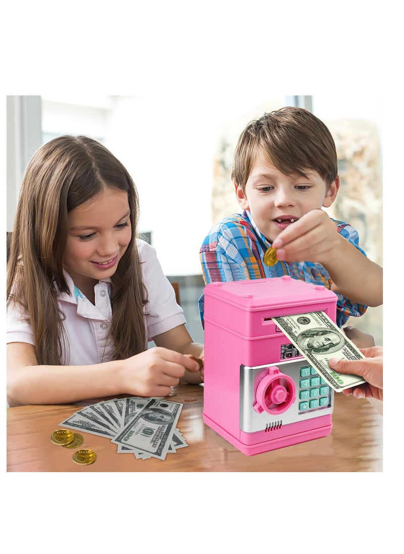 FARROBIZZ Piggy Bank, Electronic ATM Password Cash Coin Can Auto Scroll Paper Money Saving Box Toy Gift for Kids  - Image 2