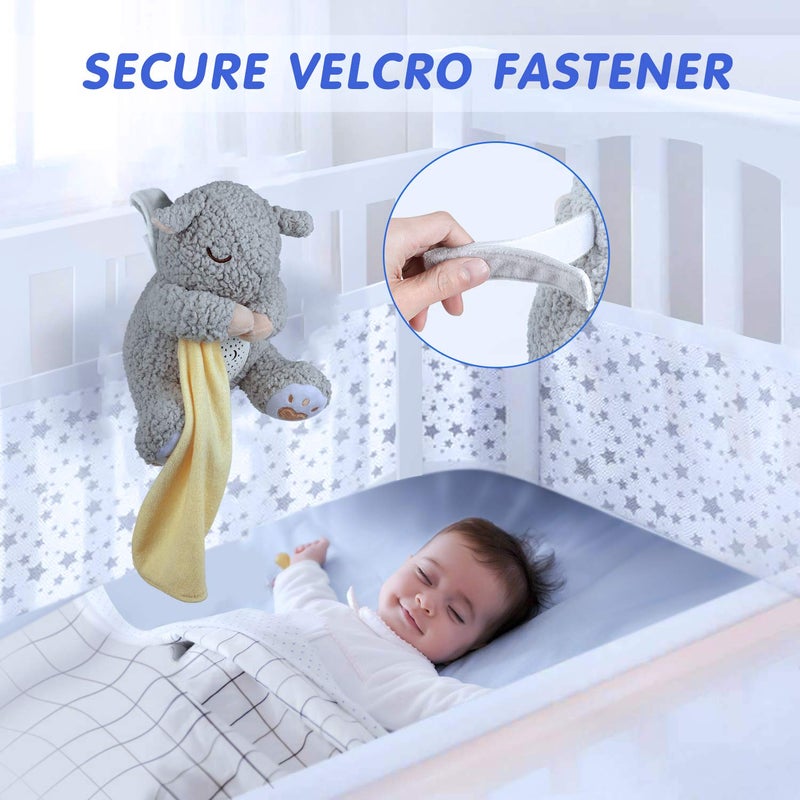 BEREST Baby White Noise Machine Stuffed Animal Toy, Mom's Heartbeat Lullabies Sheep Sleep Soother, Nursery Decor Night Light Projector, Toddler Crib Sleeping Aid, Babies Shower Gifts Portable - Image 5
