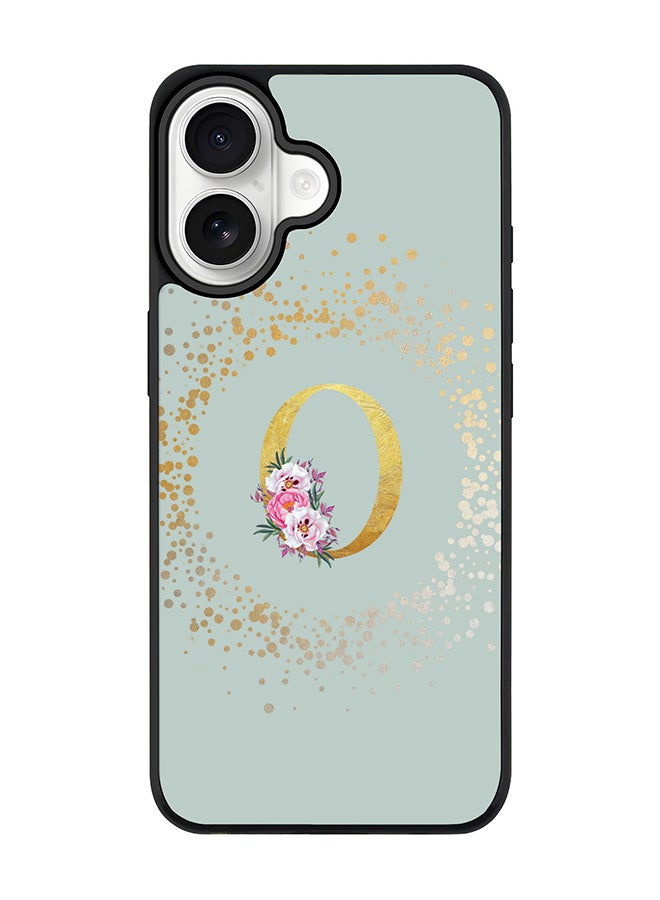 Stylizedd iPhone 17 Case, [Compatible with MagSafe] Slim Magnetic cover Phone Case iPhone 17 -Custom Monogram Floral - O  (Light Grey ) - Image 1