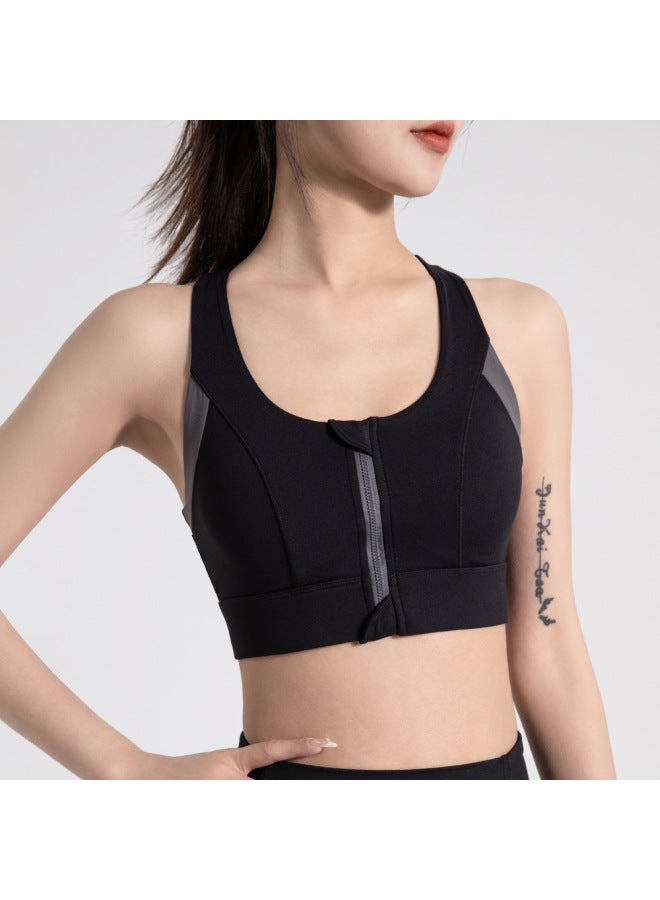 Front Zipper Sports Bra For Women, Shockproof Fixed Cup, Beautiful Back Fitness Bra, Outdoor Running Yoga Vest, Tight-fitting