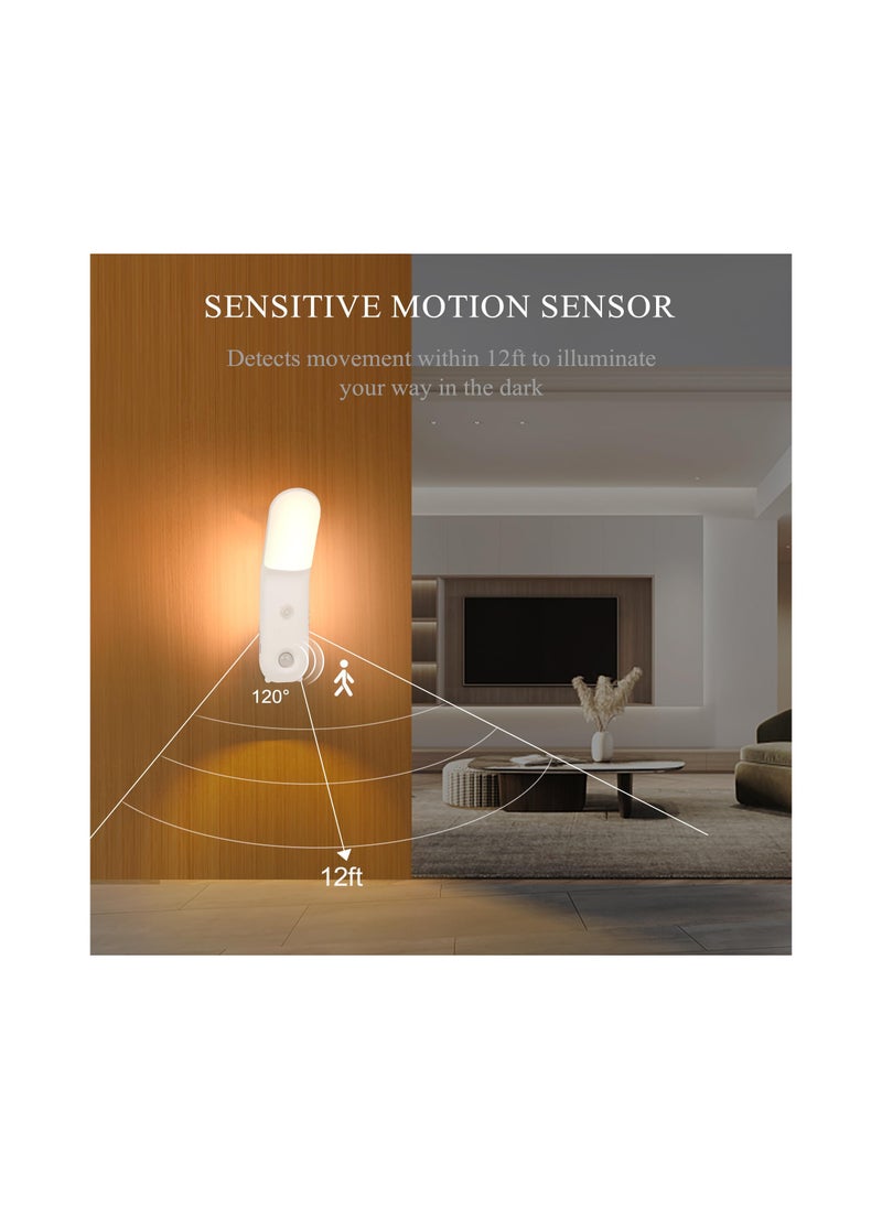 SYOSI - Motion Sensor Night Light, Dimmable Night Light with Touch Control, 270°Rotation Wall Mounted Light, Rechargeable Portable Night Light for Bedroom, Cabinet (with 3 Color & 10 Brightness) - Image 1