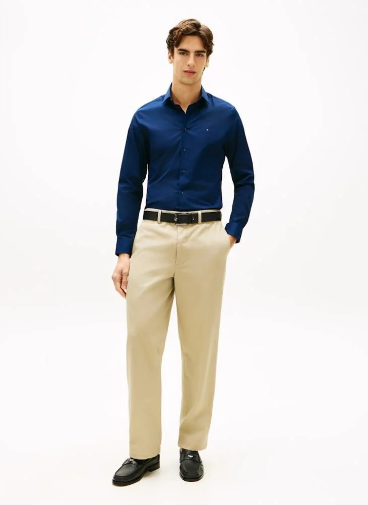 TOMMY HILFIGER  Slim Fit Flag Embroidery Poplin Shirt for Men | Best Price UAE
