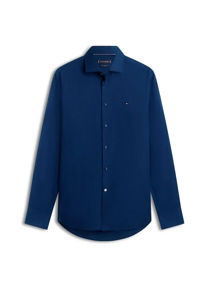 TOMMY HILFIGER  Slim Fit Flag Embroidery Poplin Shirt for Men | Best Price UAE