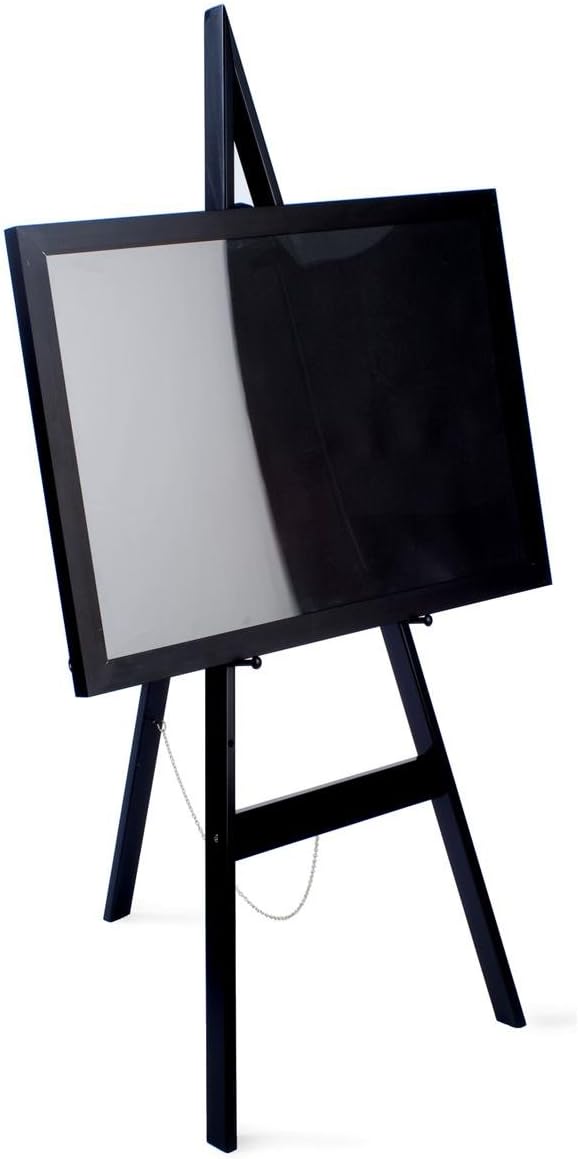 Displays2go Wooden Display Easel with HeightAdjustable Pegs 60 inches Tall  Black - Image 3