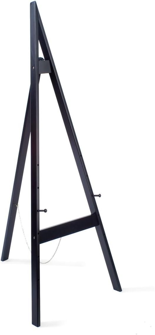 Displays2go Wooden Display Easel with HeightAdjustable Pegs 60 inches Tall  Black - Image 1