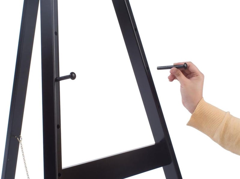 Displays2go Wooden Display Easel with HeightAdjustable Pegs 60 inches Tall  Black - Image 4