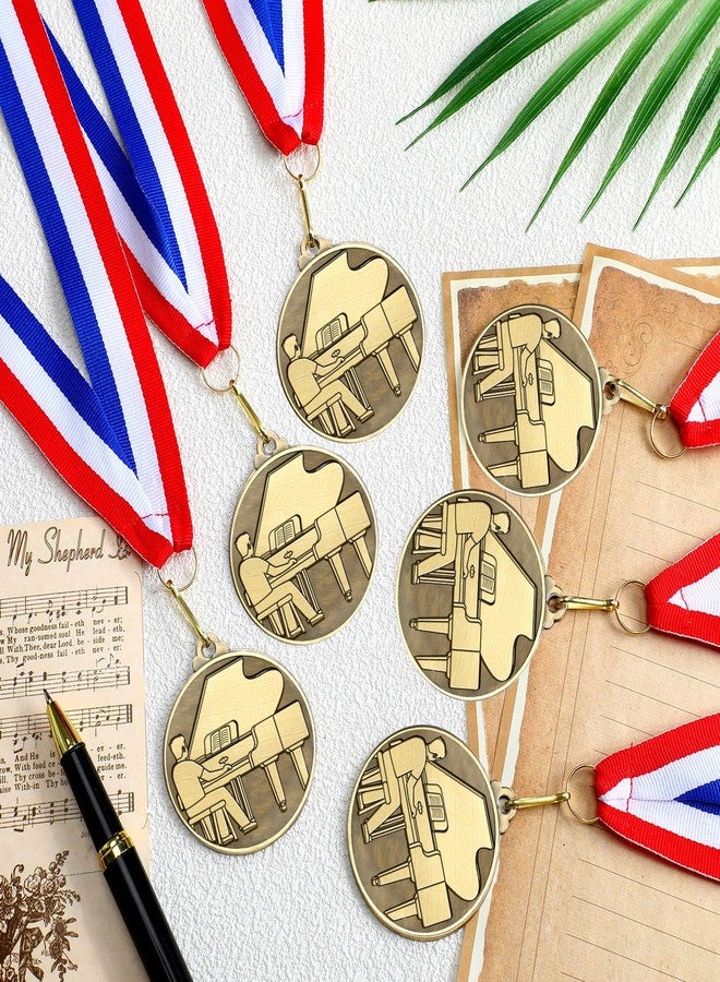 Aurelema 30pcs 2'' Gold Medals for Awards Winner Medals Bulk with Neck Ribbons Metal Trophy Award Prize Gift for Students Adults School Tournaments Competitions(Piano Recital) - Image 4