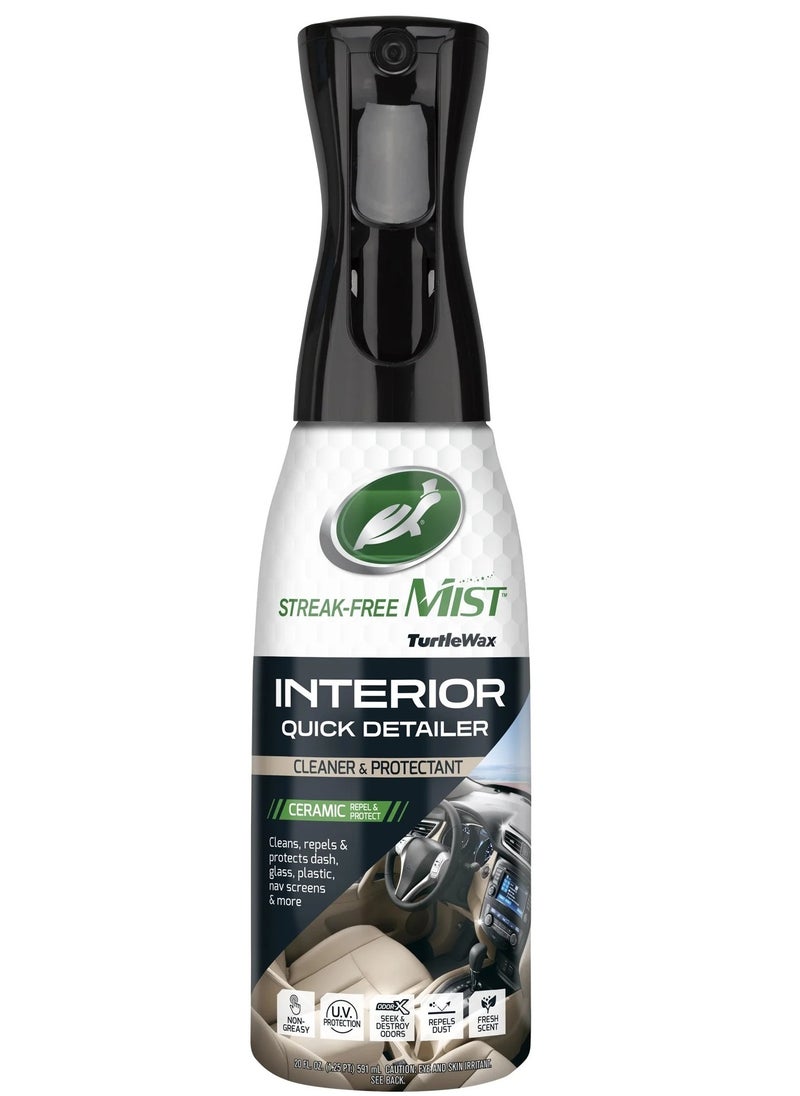 TurtleWax Car Interior Quick Detailer Cleaner And Protectant 591 ml - Ceramic Formula with Dirt-Repelling Technology, Suitable for Dashboard, Glass, and Plastic, Provides Long-Lasting Protection & Superior Shine  - Image 1