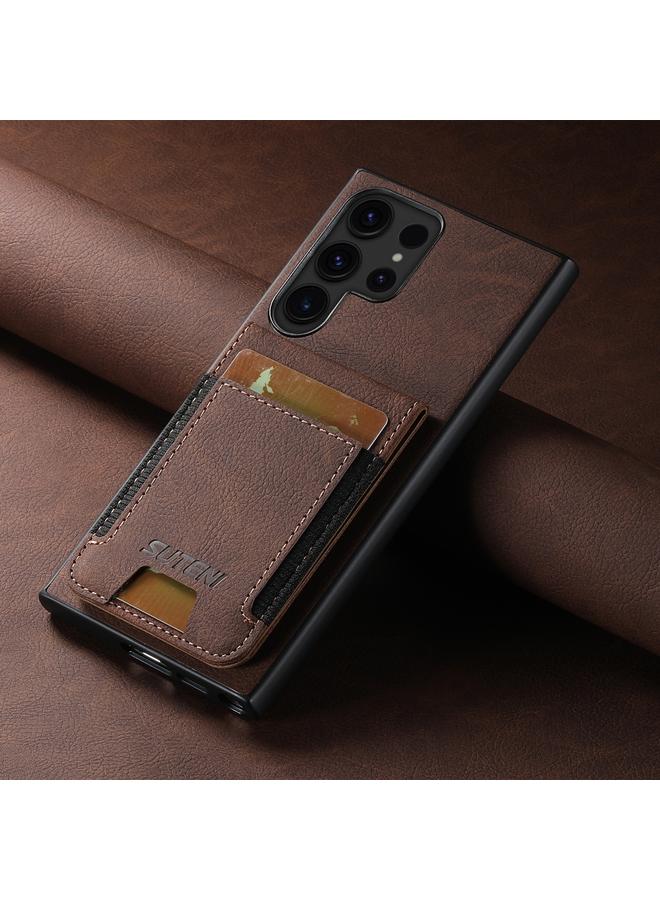 Suteni Case For Samsuny Galaxy S24 Ultrra 5G H03 Litchi Leather Card Bag Stand Back Phone Case - Image 2