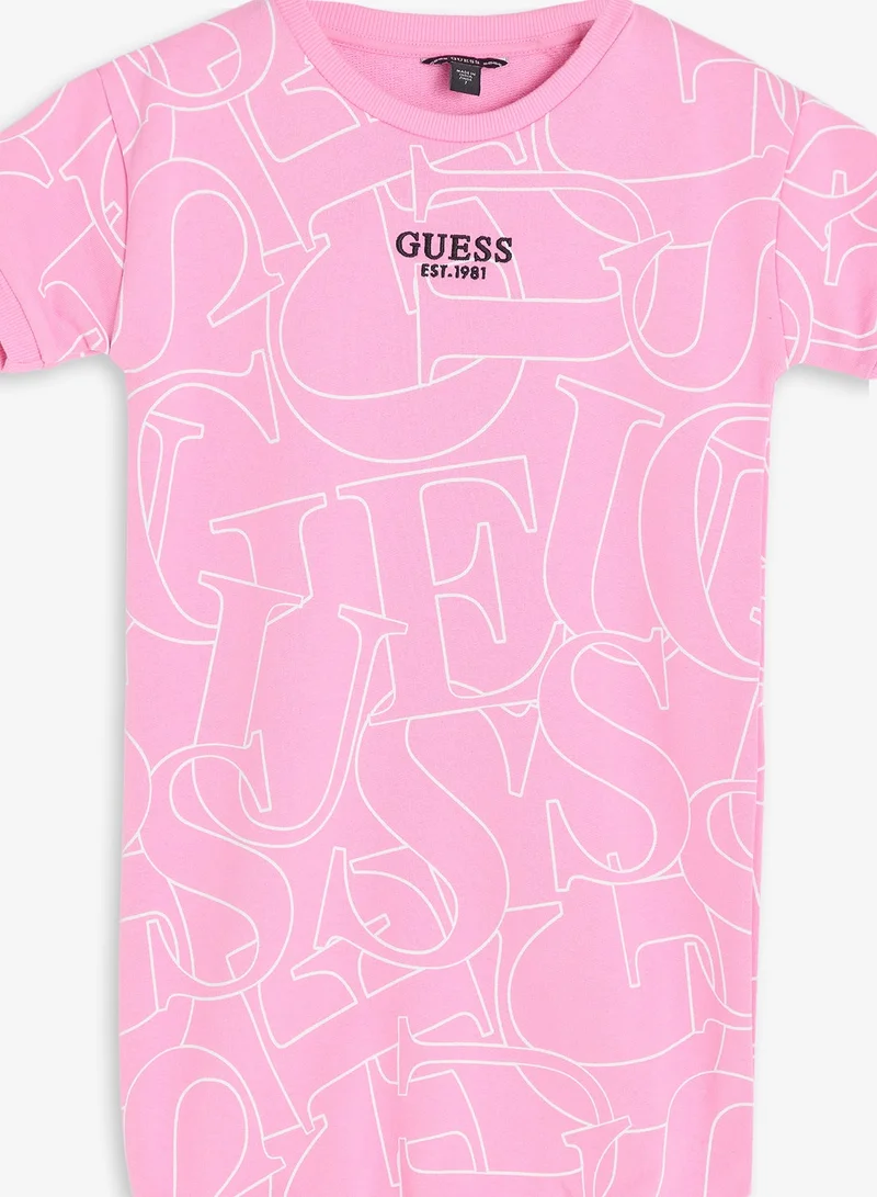 Guess hot pink Kids Short Sleeveactive Dress for Women | Best Price UAE