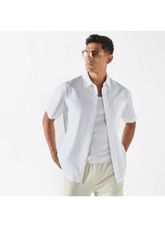 Iconic Iconic Solid Shirt with Short Sleeves and Pocket  - Image 1