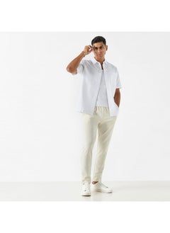 Iconic Iconic Solid Shirt with Short Sleeves and Pocket  - Image 2