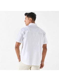 Iconic Iconic Solid Shirt with Short Sleeves and Pocket  - Image 3