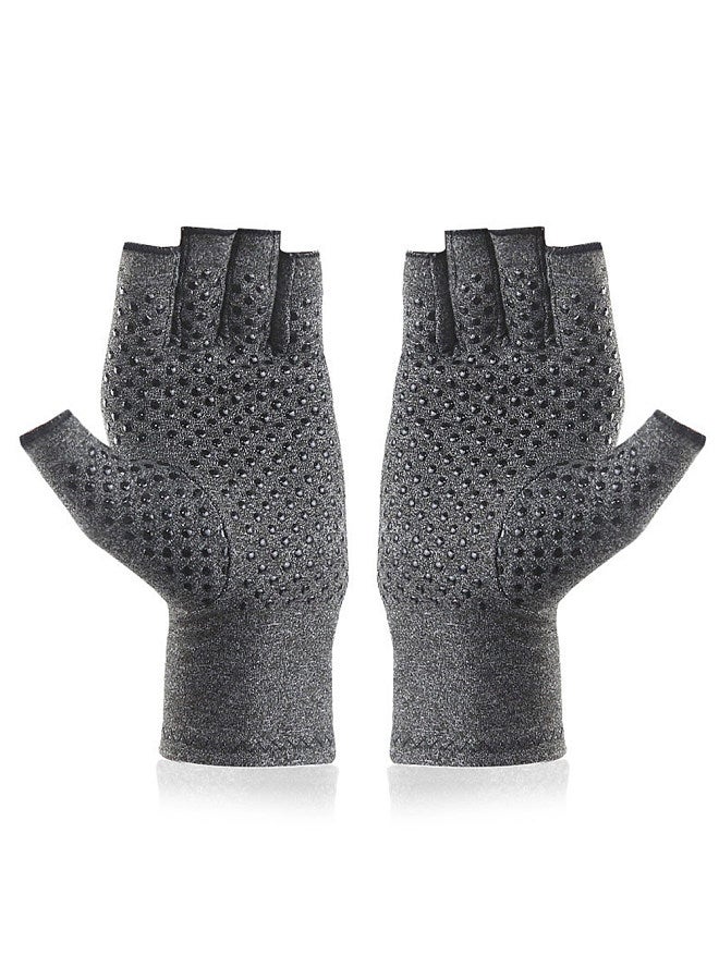 Anti-slip Fingerless Arthritis Gloves Carpal Tunnel Gloves for Computer Typing Pain Relief
