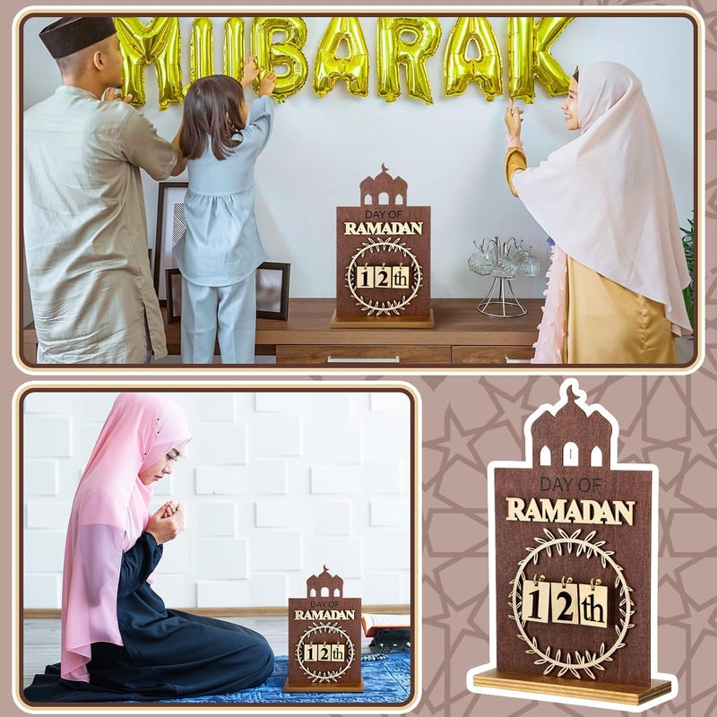 Seeloowy Ramadan Advent Calendar with LED Light - Wooden Countdown Decoration for Home - Image 5