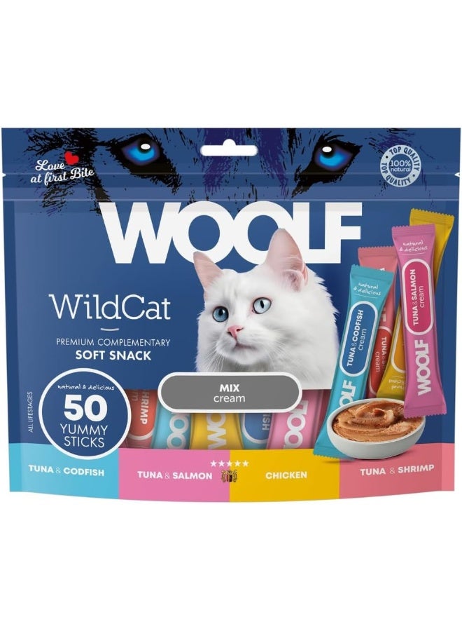 Woolf Wildcat Cream 50 Pcs - Mix Flavour 700 g