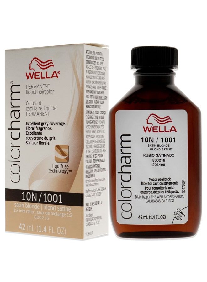 WELLA Color Charm WELLA colorcharm Permanent Liquid Hair Color for Gray Coverage, 10N Satin Blonde - Image 2