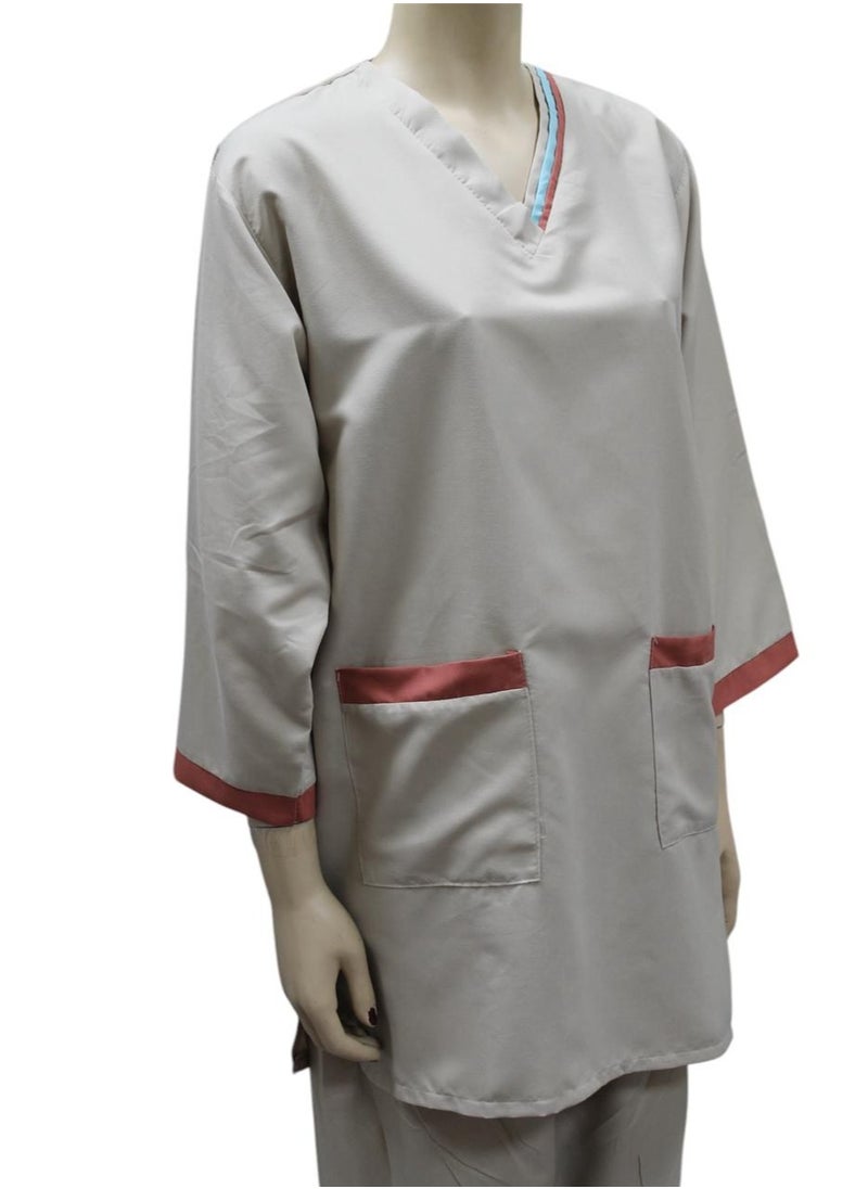 1home - Housemaid Uniform Maid Nanny Scrub Suit 4 piece set - Image 1