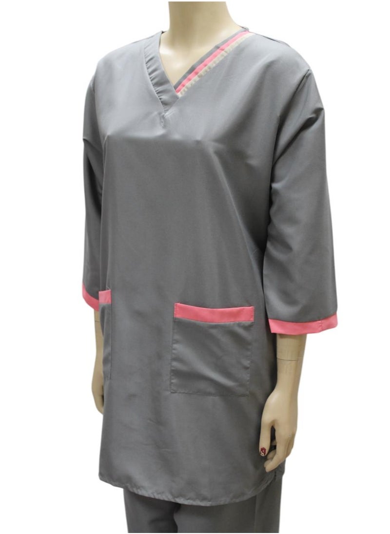 1home - Housemaid Uniform Maid Nanny Scrub Suit 4 piece set - Image 1