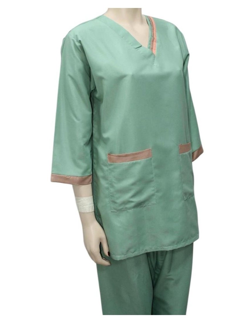 1home - Housemaid Uniform Maid Nanny Scrub Suit 4 piece set - Image 1