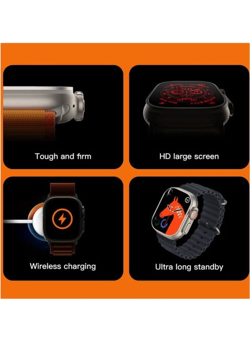 فيسوس ساعة T800 الذكية فائقة الجودة Ultra Series8 NFC ساعة ذكية مقاومة للماء مع شحن لاسلكي وخاصية اللياقة البدنية - Image 4