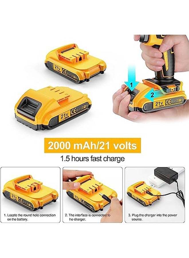 WEMART 48V Cordless Drill Power Supply, Cordless Drill Kit with Lithium-ion Battery and Charger, Variable Speed Power Drill, 19-Station 24-Piece Power Drill, Driver Accessory Kit - Image 4