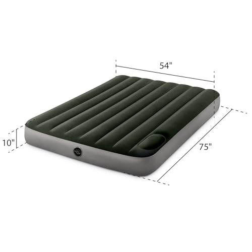 Intex 64762E Dura-Beam Standard Downy Air Mattress: Fiber-Tech – Full Size – Built-in Foot Pump – 10in Bed Height – 300lb Weight Capacity - Image 3