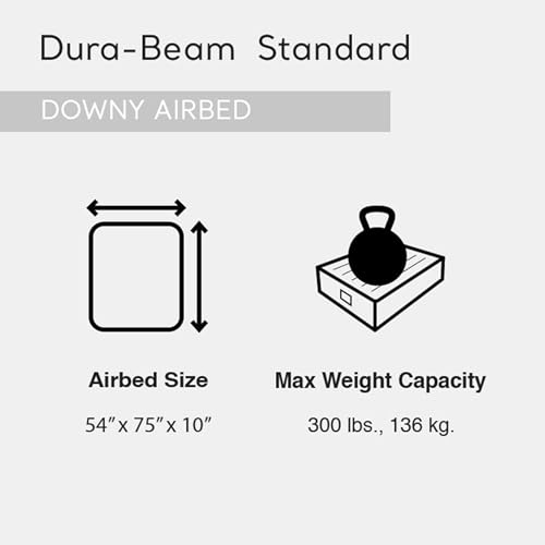 Intex 64762E Dura-Beam Standard Downy Air Mattress: Fiber-Tech – Full Size – Built-in Foot Pump – 10in Bed Height – 300lb Weight Capacity - Image 2