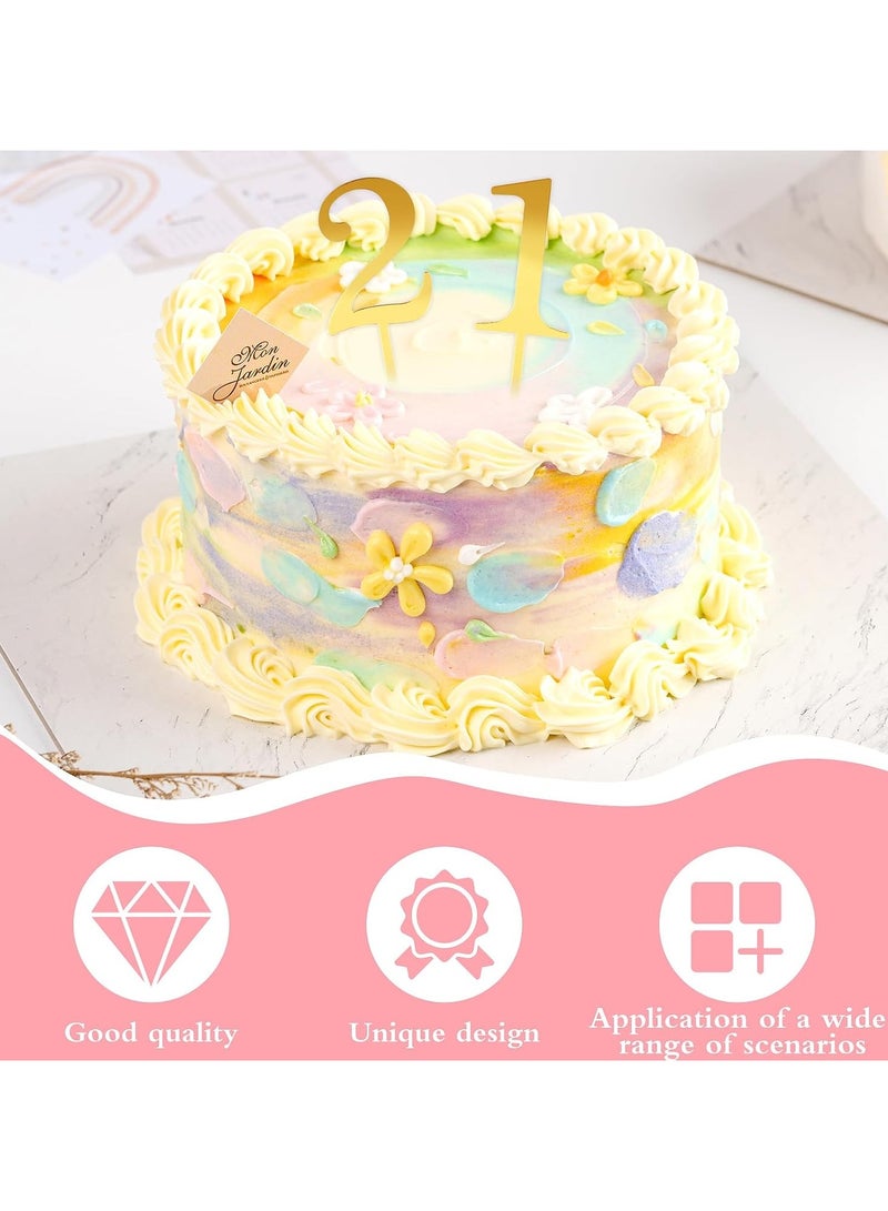 TPGP Pack of 10 Happy Birthday Cake Toppers Numbers Gold Cake Decoration Birthday Happy Birthday Cake Decoration Numbers Cake Topper Cake Decoration 0-9 Birthday Cake Decoration - made from acrylic - Image 3