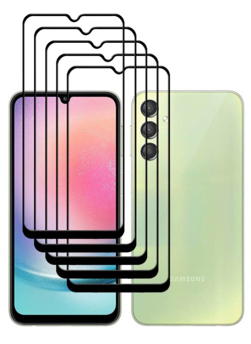 ACLIX 5 Pieces Antistatic ESD Dustproof Premium Quality High Definition Tempered Glass Screen Protector Designed For Samsung Galaxy A24 4G - Image 1