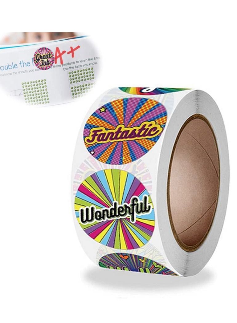 XiuWoo Kids Reward Stickers, 2 Rolls Teacher Potty Rewards Vintage Stickers Hand Account Decor Funny Encouragement Label Stationery Office Accessories - Image 2
