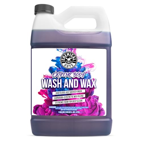 Chemical Guys CWS207 Extreme Bodywash & Wax Foaming Car Wash Soap, (Works with Foam Cannons/Guns or Bucket Washes) For Trucks, Motorcycles, RVs & More, 128 fl oz (1 Gallon), Grape Scent - Image 1