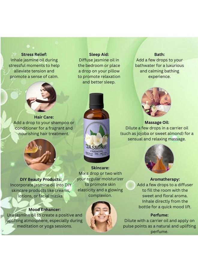 Heilen Biopharm - Heilen Biopharm Jasmine Essential Oil - 100 mL Bottle Pack of 1, For Skin & Aromatheraphy - Image 1