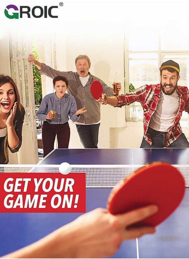 GROIC - Ping Pong Paddles Set, High-Performance Sets with 1 Pair Premium Table Tennis Rackets, 3 PCs Ping Pong Balls and Storage Case Portable Ping Pong Set for Indoor& Outdoor Games - Image 1