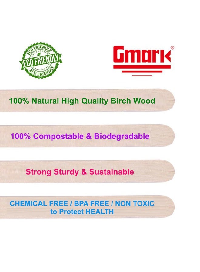 Gmark 5.5" Premium Wood Stirrer 2.3mm Thick 200 pc - Wood Coffee Stir Sticks for Tea Beverage, Corn Dog Stick Craft Stick 200/Bag GM1115B - Image 4
